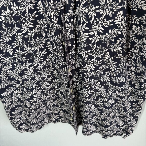 Brooks Brothers 346 Mens Hawaiian Floral Button Down Shirt Large Blue/White - Picture 4 of 9